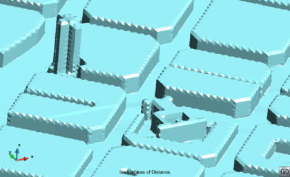 Zoom views of the isosurface corresponding to a distance 0 of the mesh generated in Barcelona model.