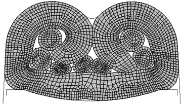 Forma final crimpada da simulação 3.