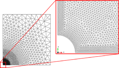 Numerical model. General view and wellbore detail