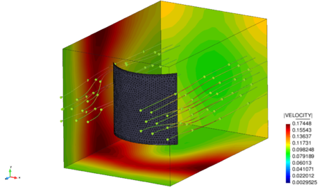 3D model of the flow-induced buckling of a membrane