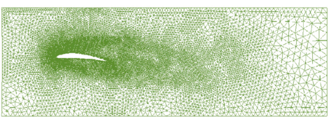 Mesh obtained after five refinement steps using the equidistribution of the global error.