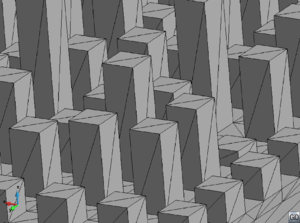 Zoom of the buildings of the model used in the validation example VE-S2.