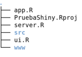Estructura de archivos shiny. Fuente: Elaboración propia.