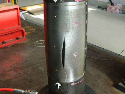 View of the pipe burst as recorded by the experiment for the SPEC1 test