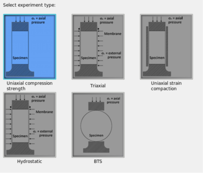 Selection of the type of experiment in the wizard