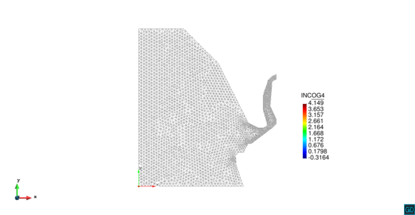 Desembocadura del río Guadalquivir. Geometría y malla de elementos finitos