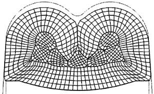 Resultado da simulação de crimpagem em EPT - altura do terminal de 1,25 mm