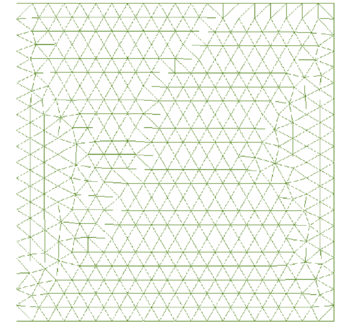 Driven cavity flow. Side length =1m, Re=1000. Original mesh