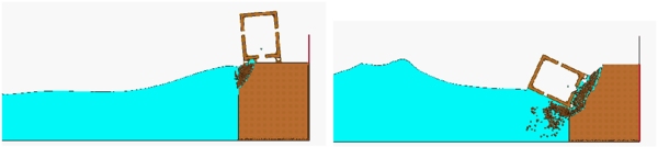 Erosion of soil mass due to  waves and  subsequent falling of   lorry