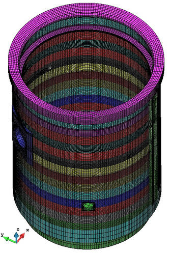 View inside the cylinder and view of the wall thickness