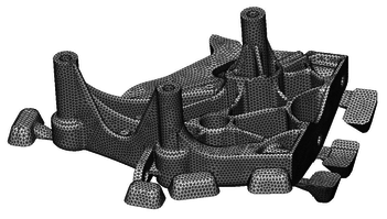 Finite element discretization of the aluminium casting.