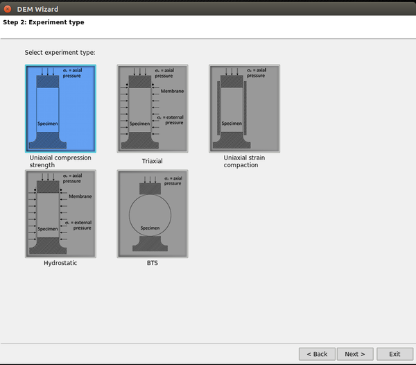 Available experiment types.