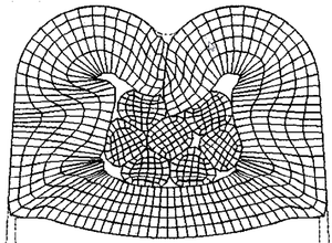 Resultado da simulação de crimpagem em EPD  - altura do terminal de 1,68 mm