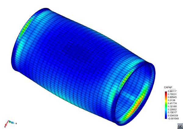 View of the deformed shape for the SPEC 2 case