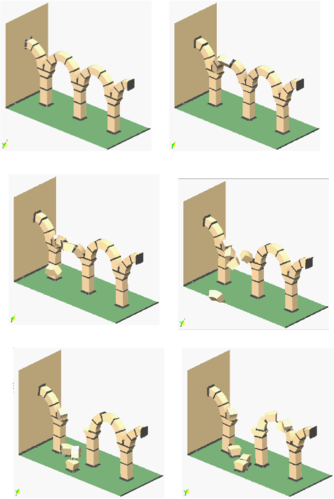 Failure of an arch   formed by  stone blocks under seismic loading
